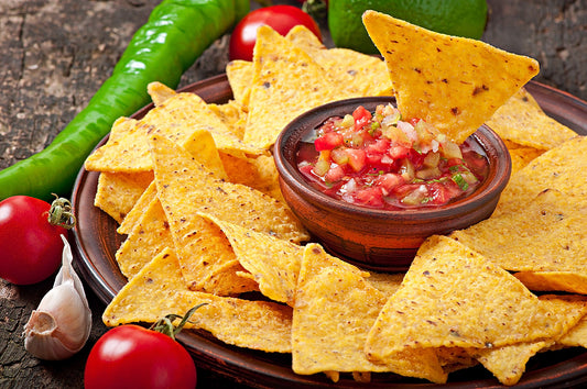 Salsa with Smoked Vegetables and Fruits in a Smoker