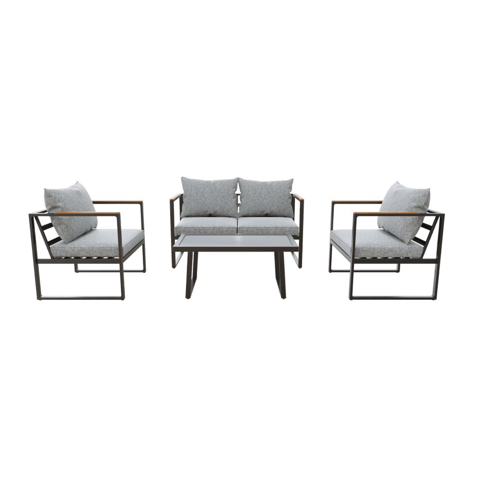 Courtyard 4-Piece Outdoor Loveseat Set