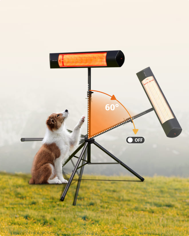 EAST OAK 1500W on sale Portable Outdoor Indoor Electric Heater with IP65 Waterproof